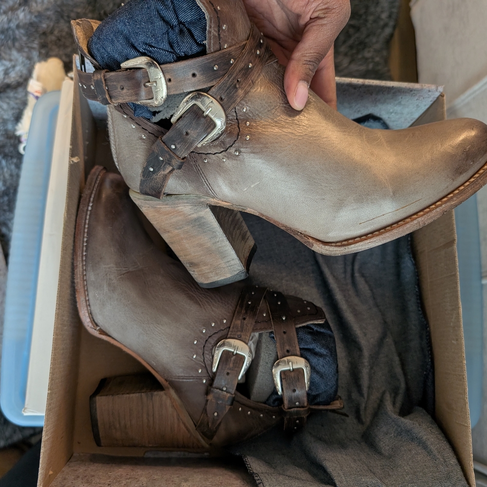 Brown Leather Ankle Boots - Picture 4 of 5